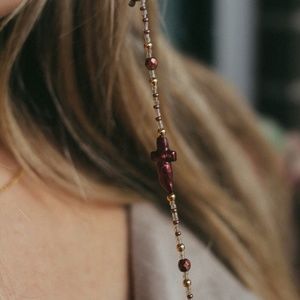 "Holy Grail" Red Freshwater Pearl sunglasses eyeglasses chain